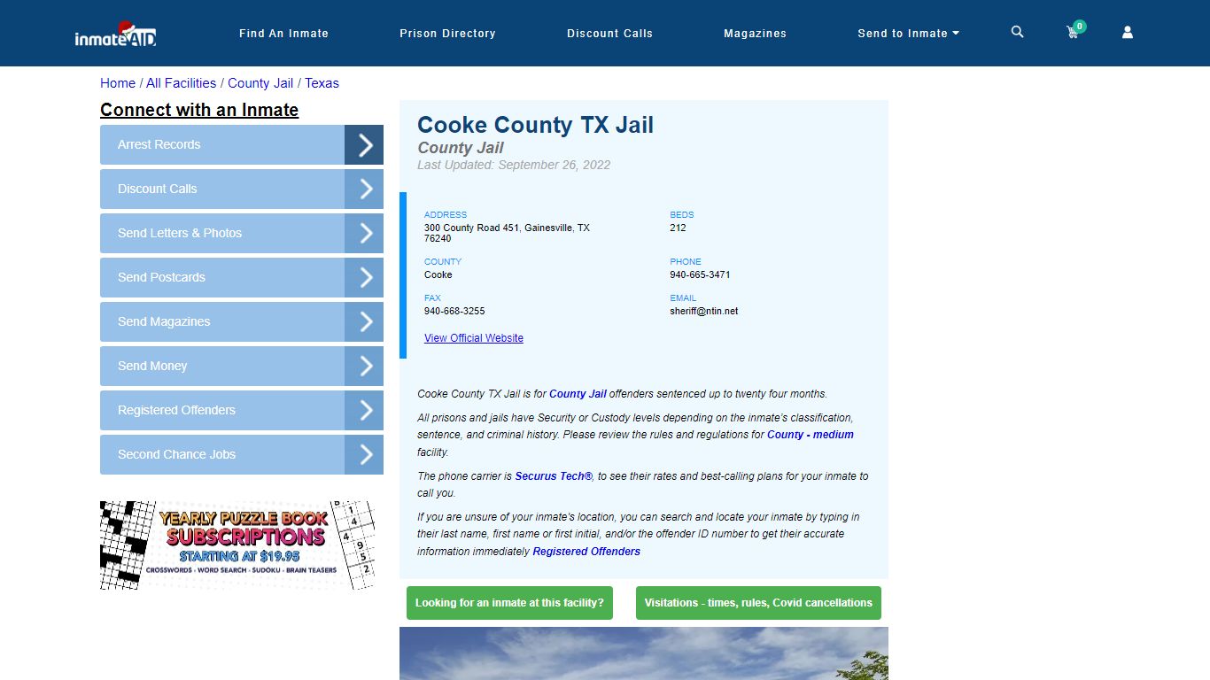 Cooke County TX Jail - Inmate Locator - Gainesville, TX